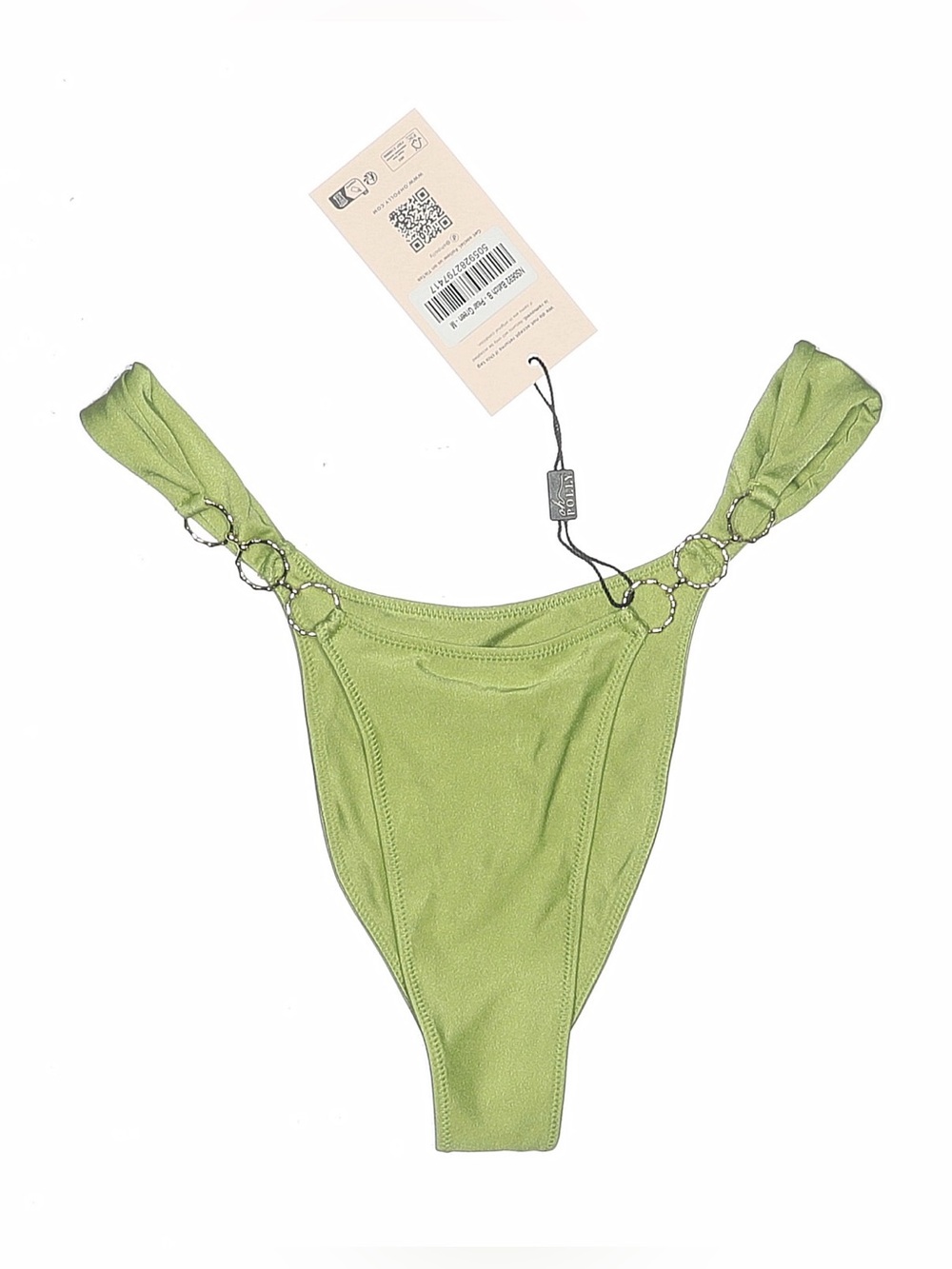 NEW Oh Polly Sunray Pear Green Embellished Wide Strap Cheeky Bikini Swim Bottoms